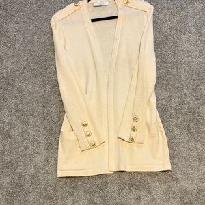 St. John Cream Knit Cardigan